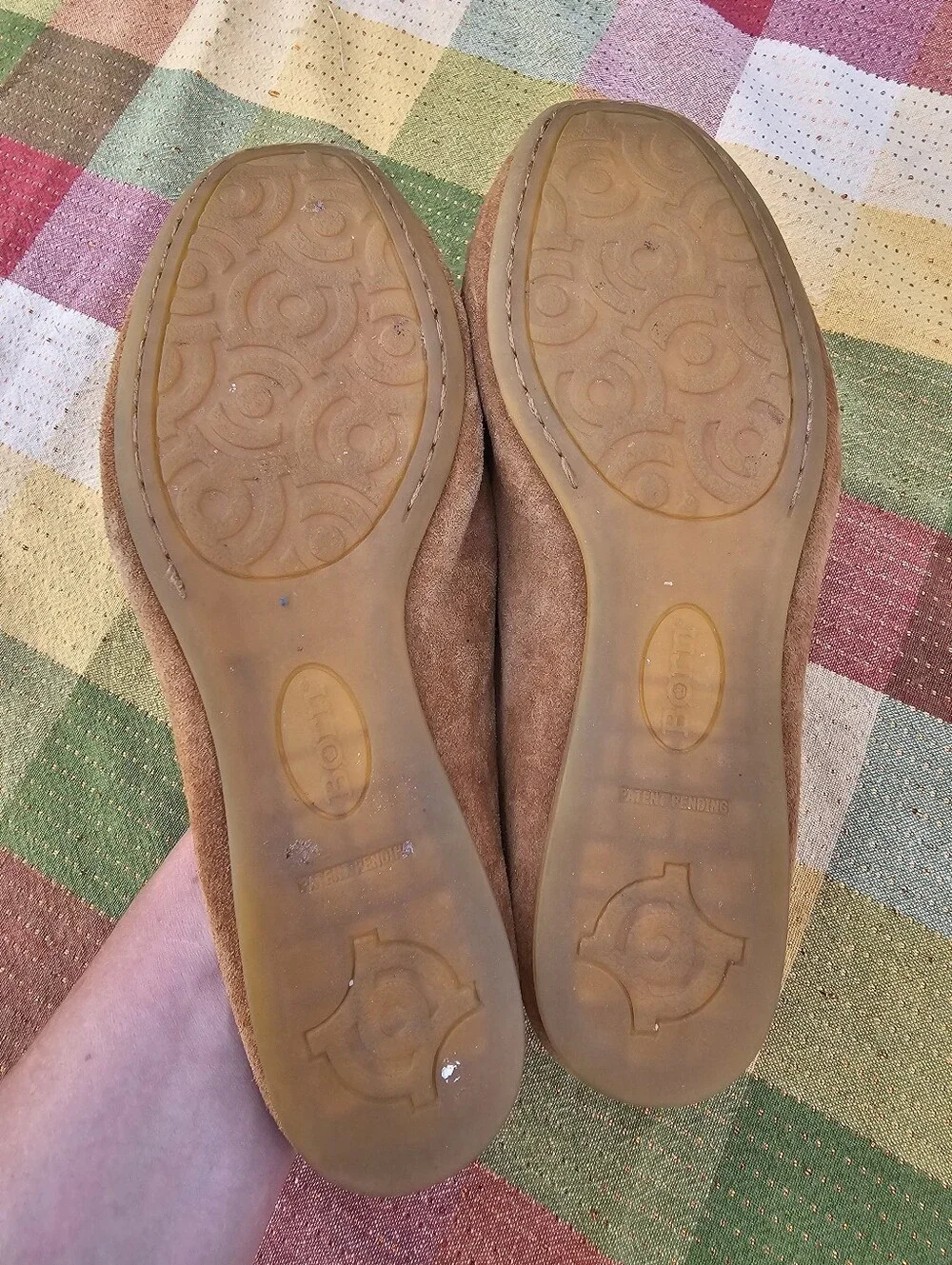 Born Handcrafted Footwear Women's 7.5 Tan Suede Slip On Mule Clogs Comfort Shoes